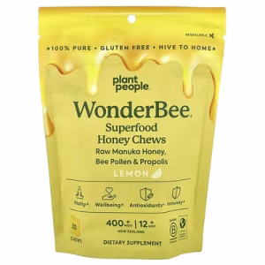Plant People, WonderBee®, Superfood Honey Chews, Lemon, MGO 400+ , 30 Chews