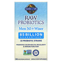 Garden of Life, RAW Probiotics, Men 50 & Wiser, 85 Billion, 90 Vegetarian Capsules (28.33 Billion Live Cultures per Capsule)